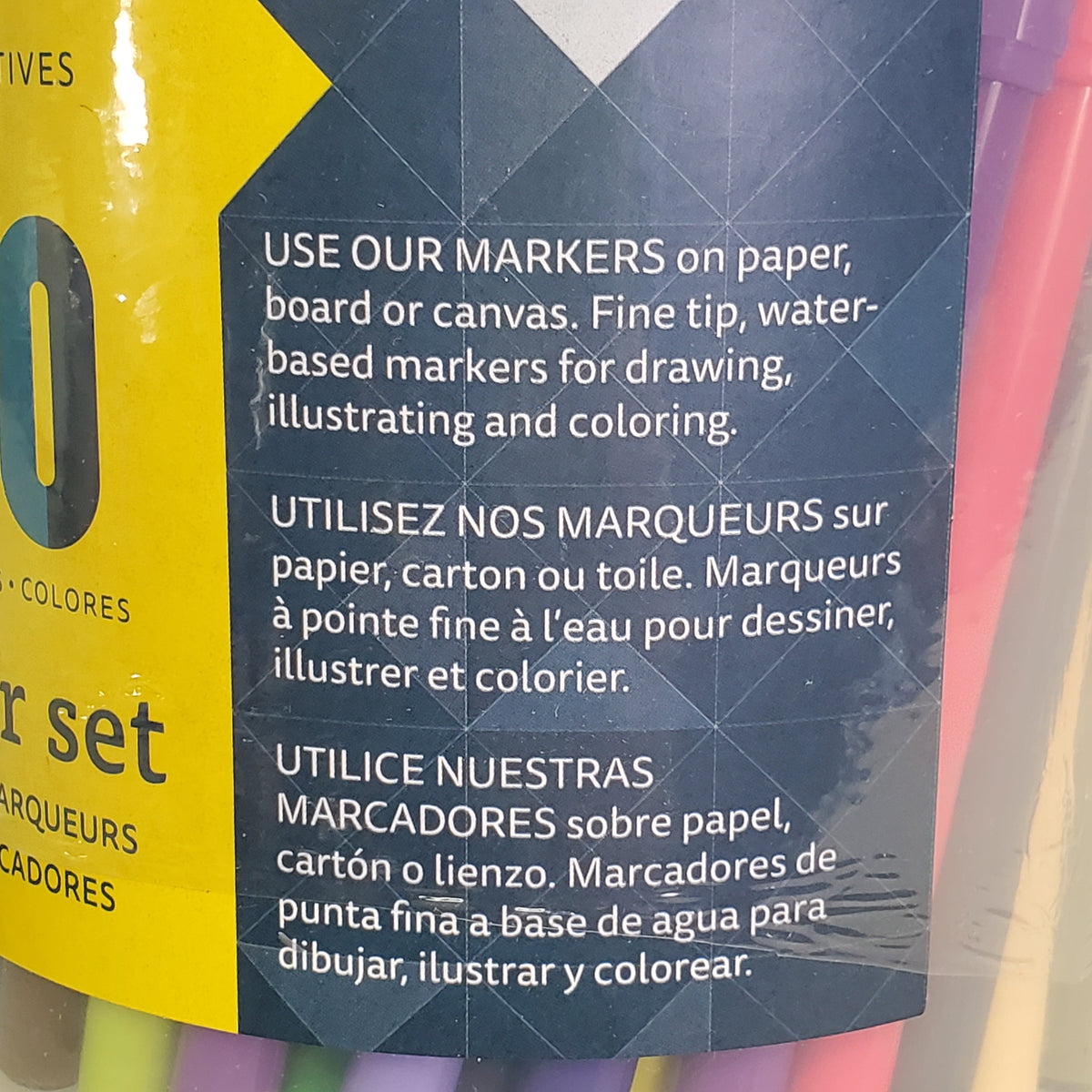 ART ALTERNATIVES Fine Tipped Water Base Marker Set 100 PC Mixed AA1174