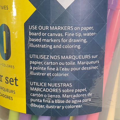 ART ALTERNATIVES Fine Tipped Water Base Marker Set 100 PC Mixed AA1174