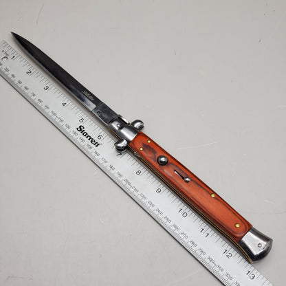 ZA@ ARMED FORCE TACTICAL Hand Crafted OTF Pocket Knife Blade 6" Knife 13" Red/Wood ST-9WD