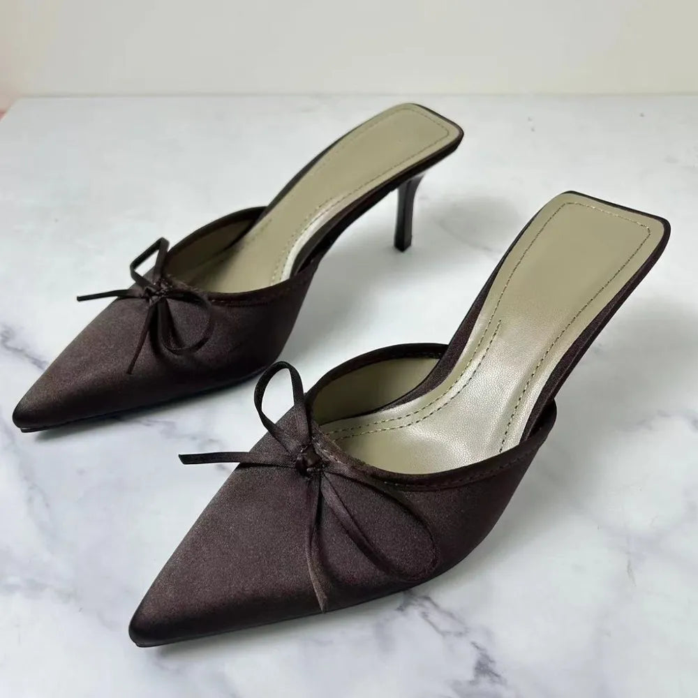 Satin Pointed Toe Pumps