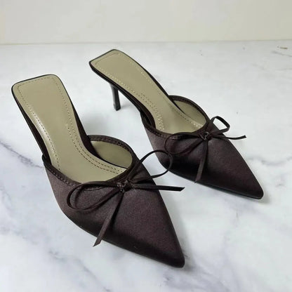 Satin Pointed Toe Pumps