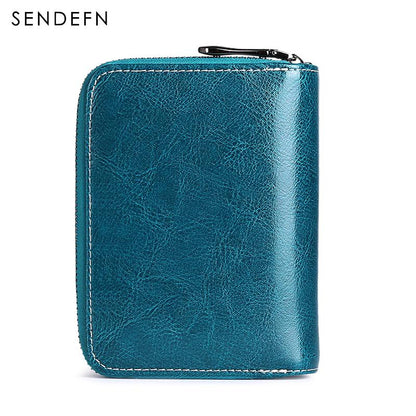 Sendefn  Small Wallet Casual Women's Purses Split Leather Quality Short Money Bag