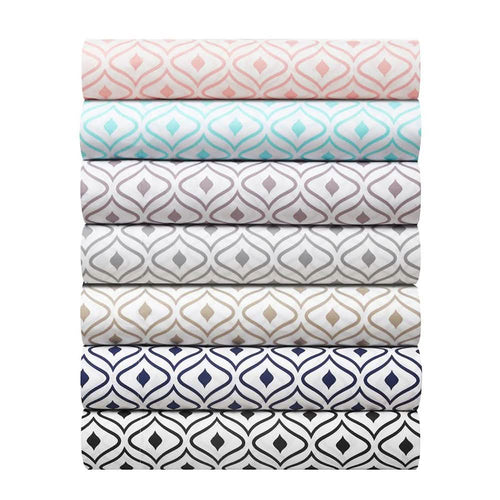 Soft Two-Tone Diamond Print Deep Pocket Sheet Sets