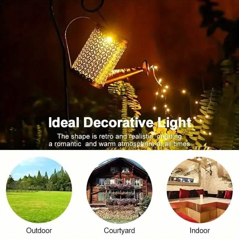 Solar LED Watering Can String Lights