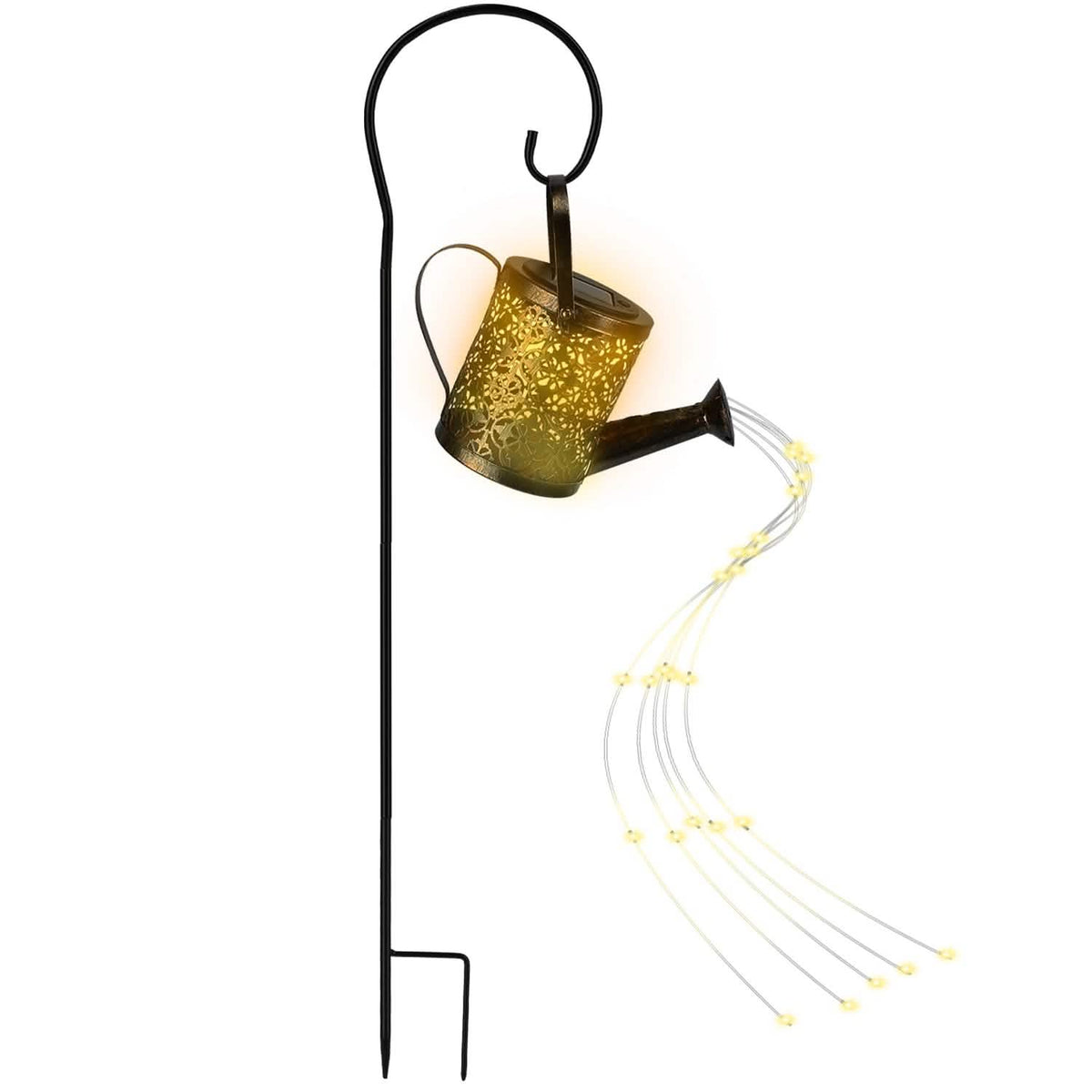 Solar Watering Can Powdered String Light Stake