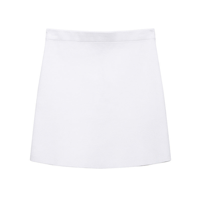 Solid color casual slim fit suit jacket mini skirt