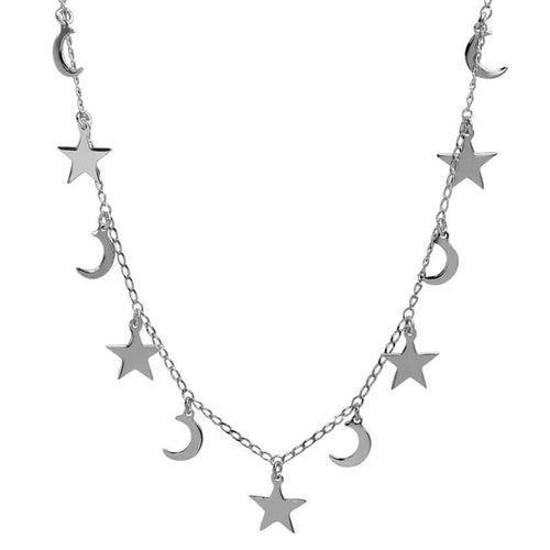 Sterling Silver Multi Charm Necklace