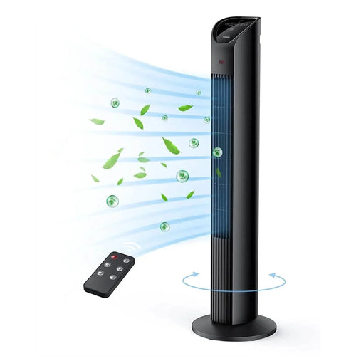 TECHVILLA 75° Oscillating Fan with Remote, 3 Modes 3 Speeds