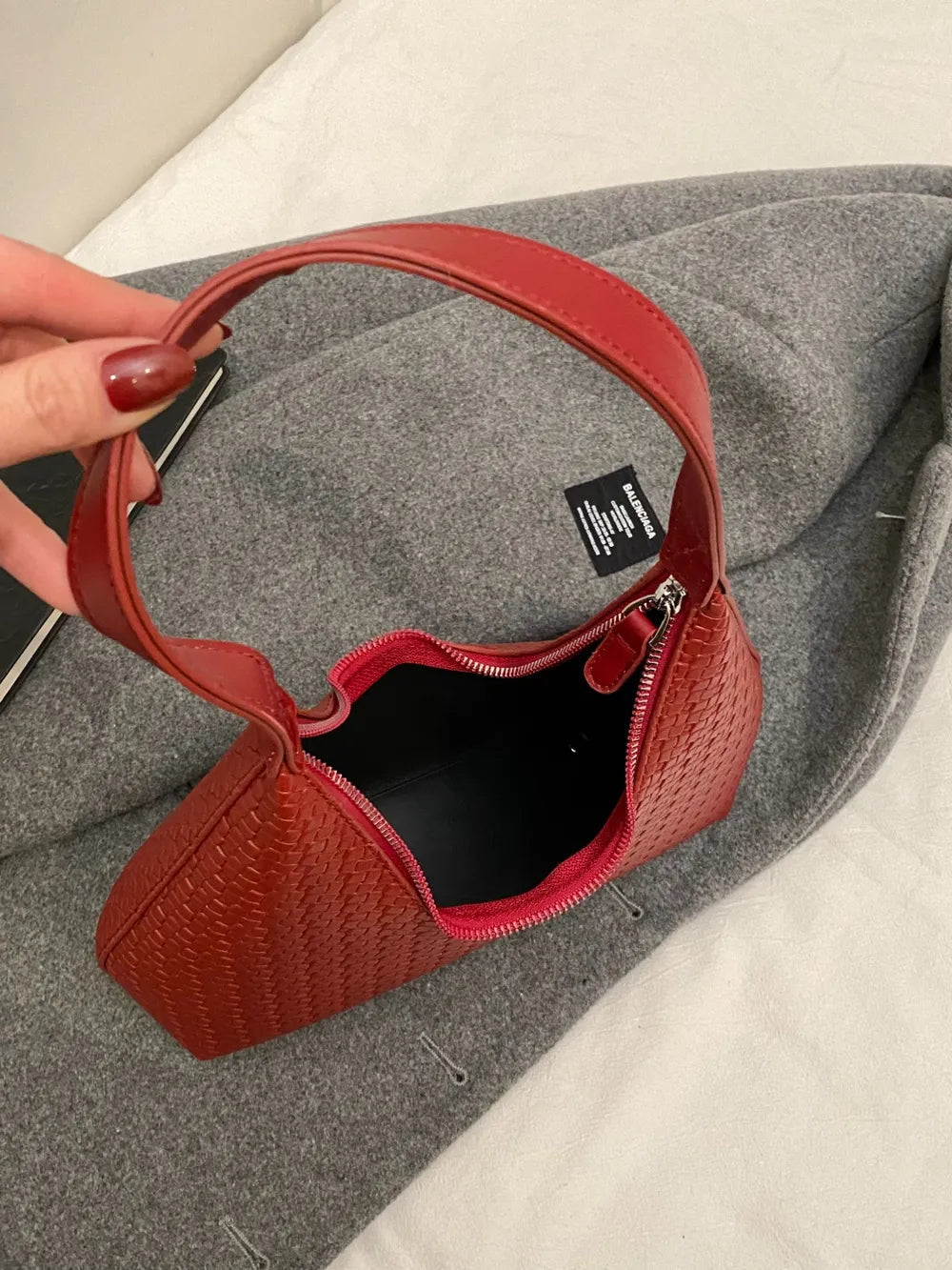 Texture PU Leather Shoulder Bag