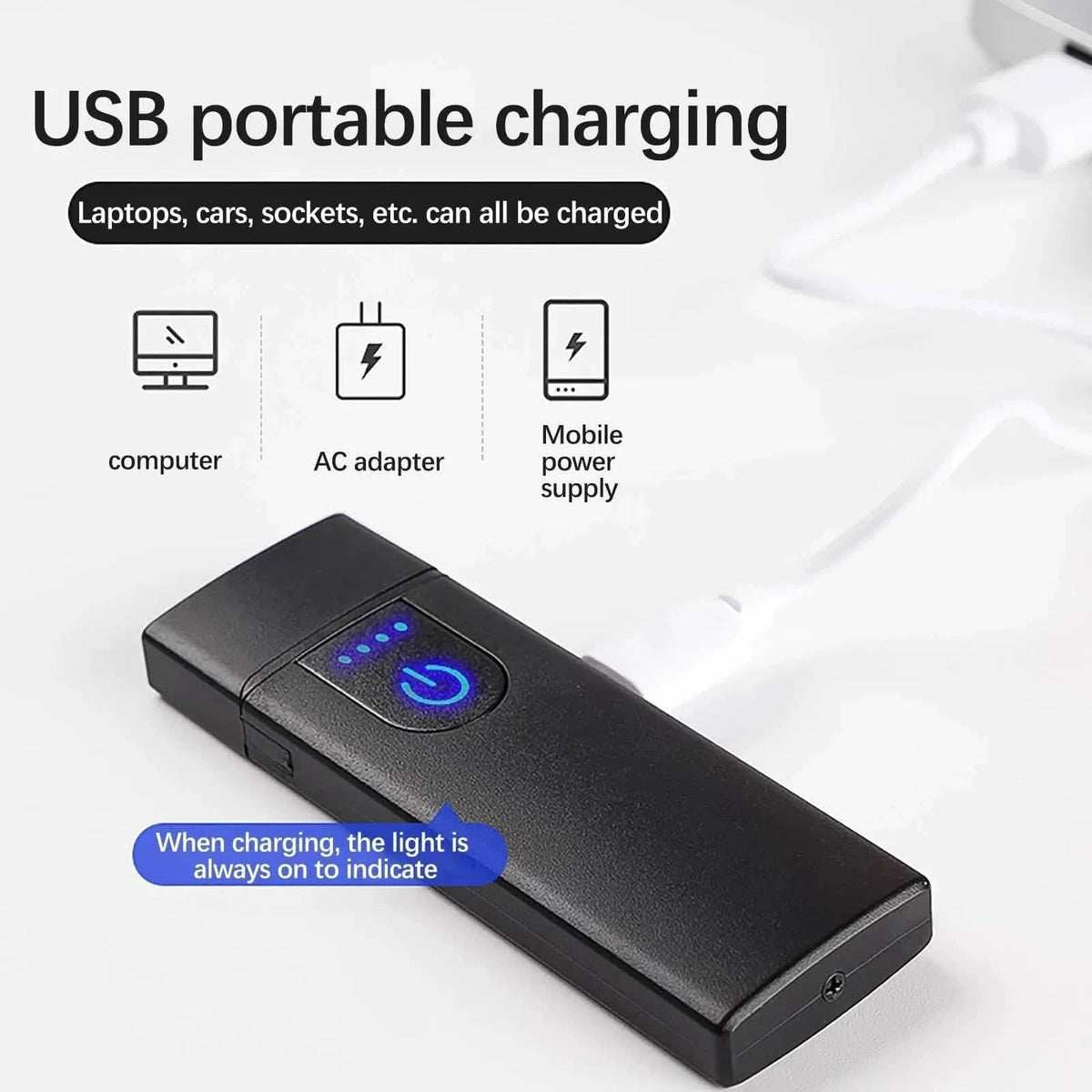 USB Rechargeable Portable Touch Sensitive Tungsten Lighter