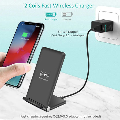 15W FAST WIRELESS CHARGER WITH STAND QUICK CHARGE