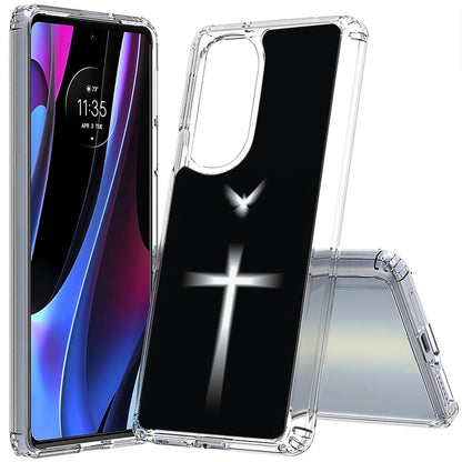 VIBECover Slim Case Compatible for Motorola Edge Plus 5G UW 2022/ Edge+ 2022/ Edge 30 Pro(Not Edge Plus 2023) Total Guard Flex TPU Cover Thin and Light Print in CA Dove Cross - velouriva
