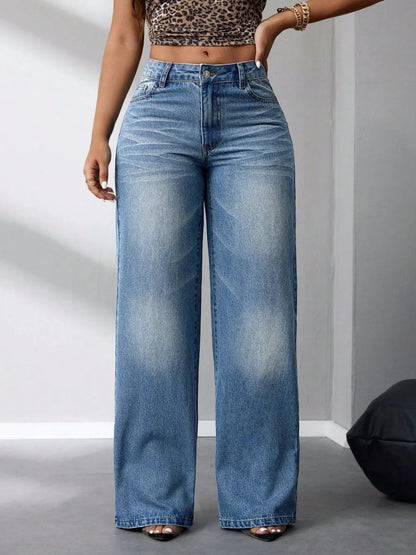 Wide Leg Jeans with Pockets