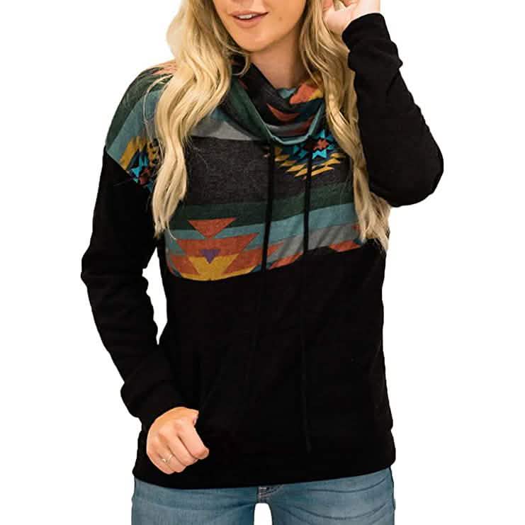 Women's Quarter Zip Color Block Pullover Sweatshirt