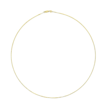 Unisex Solid 14K Gold 0.75mm Classic Box Chain Necklace